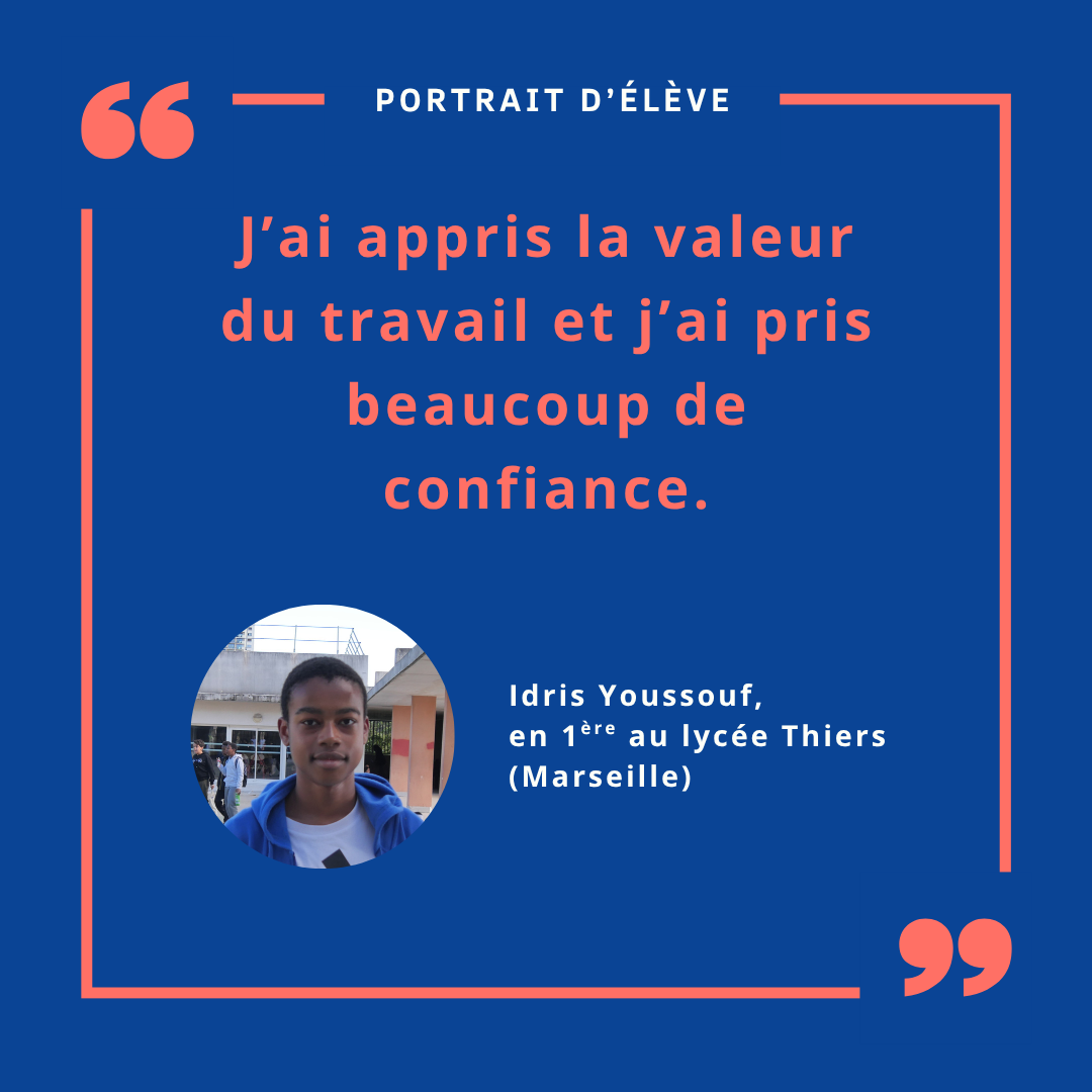 Idris, élève Institut Louis Germain